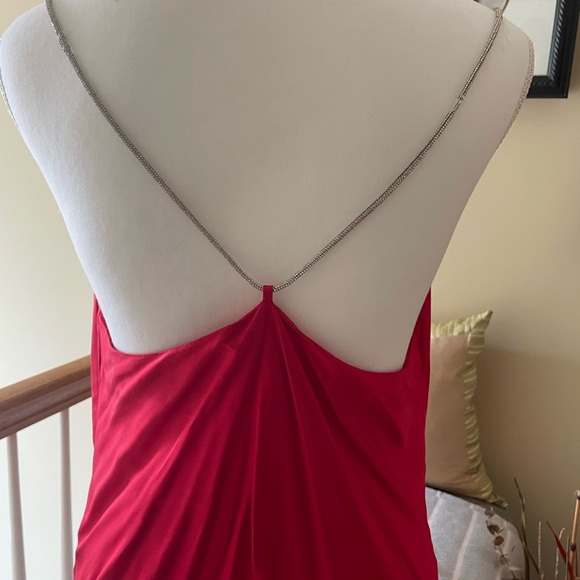 H&M Vibrant Satin Red Camisole with Faux Rhinestone Strap - Picture 6 of 12